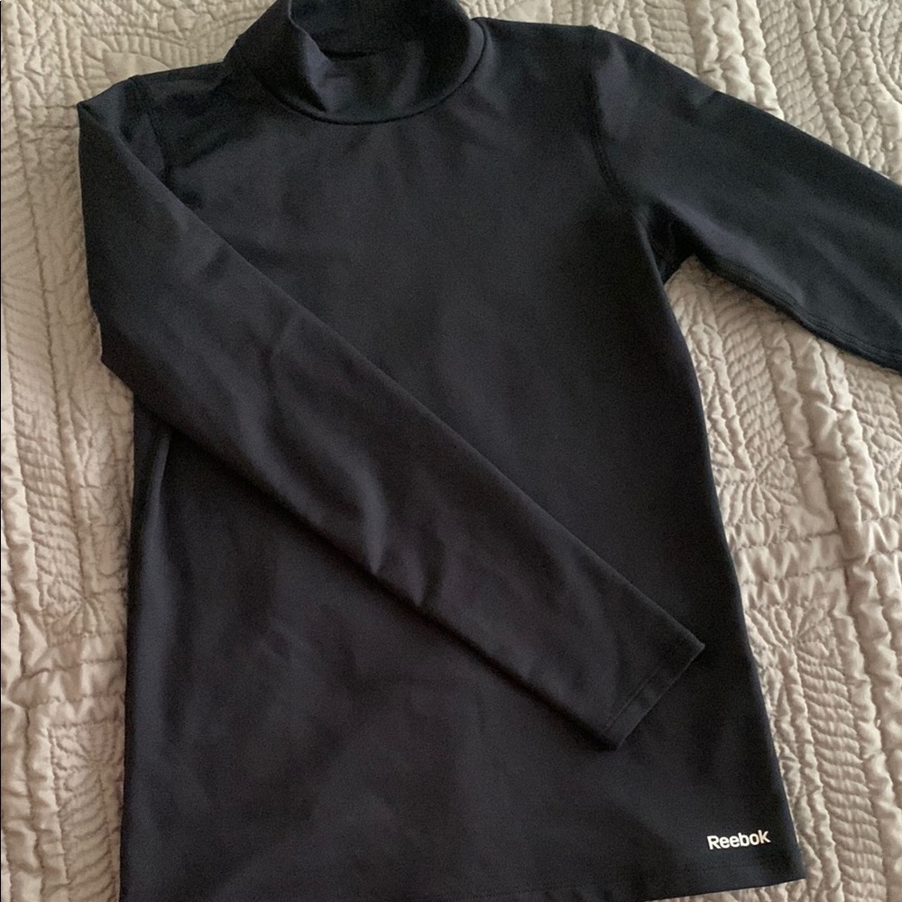 Reebok Black Turtleneck Sweater Smooth Stretchy Fabric